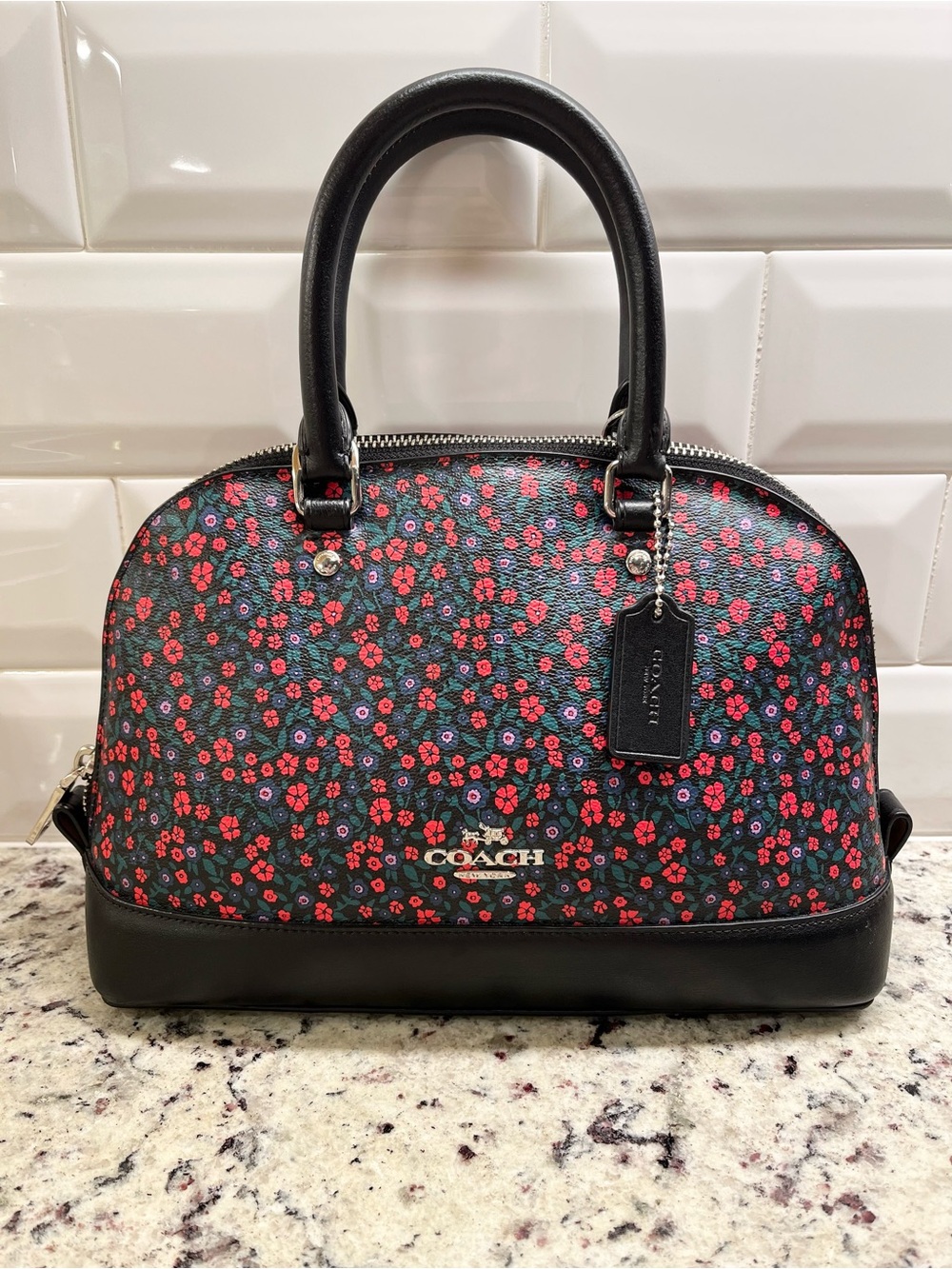 Coach Mini Sierra Satchel Crossbody Bag in a Floral Print NWOT